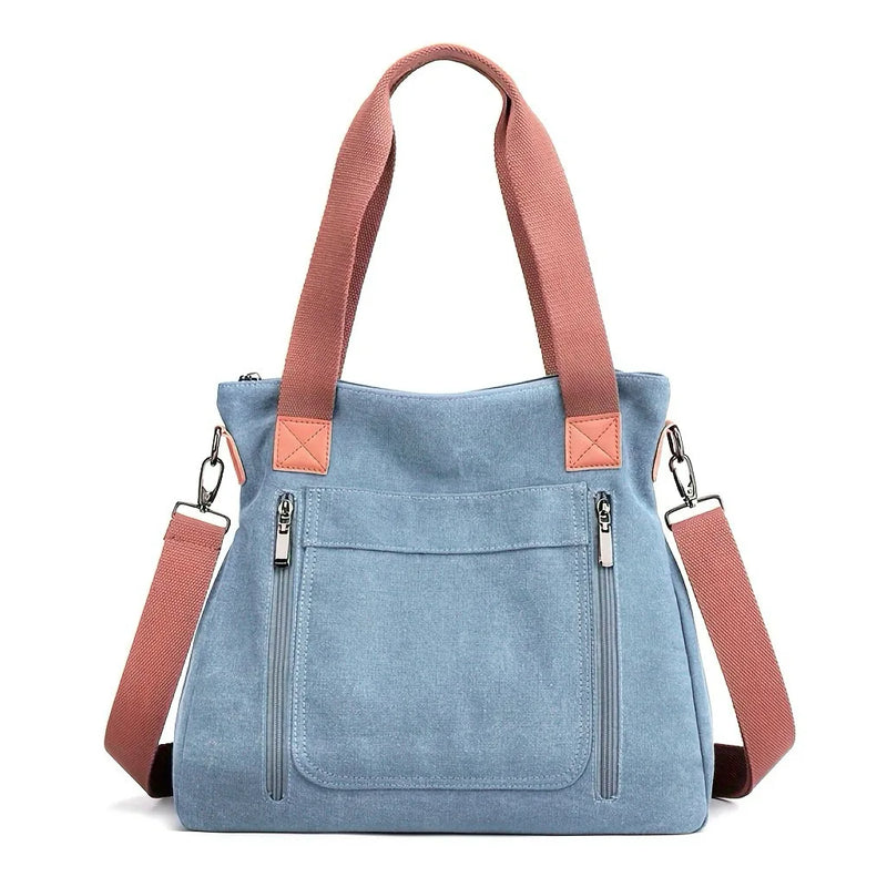 Bolsa versátil feminina grande capacidade lona casual ombro crossbody