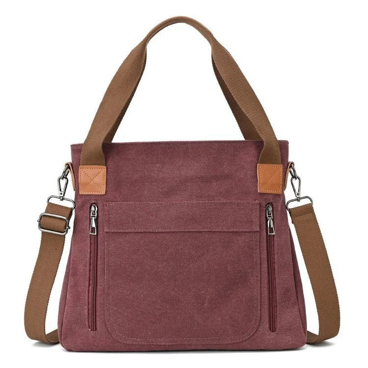 Bolsa versátil feminina grande capacidade lona casual ombro crossbody